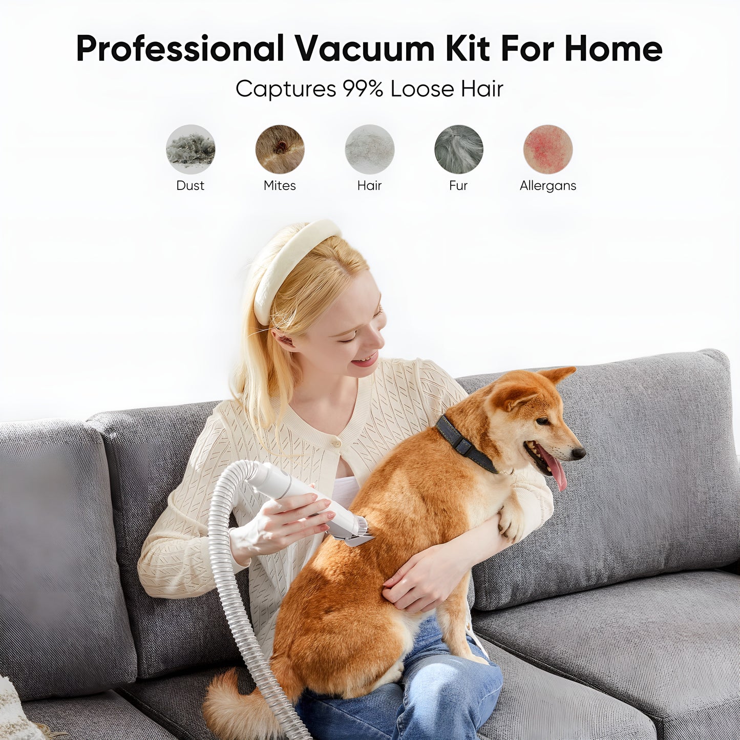 Xalrio 5-in-1 Pet Grooming Kit & Vacuum | Dogs & Cats