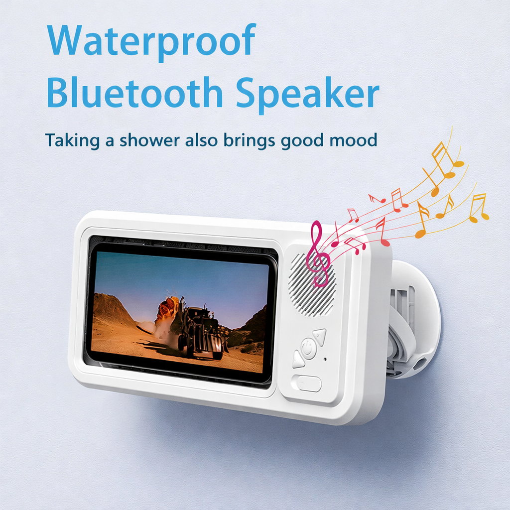 Waterproof Bluetooth Shower Speaker and Phone Holder